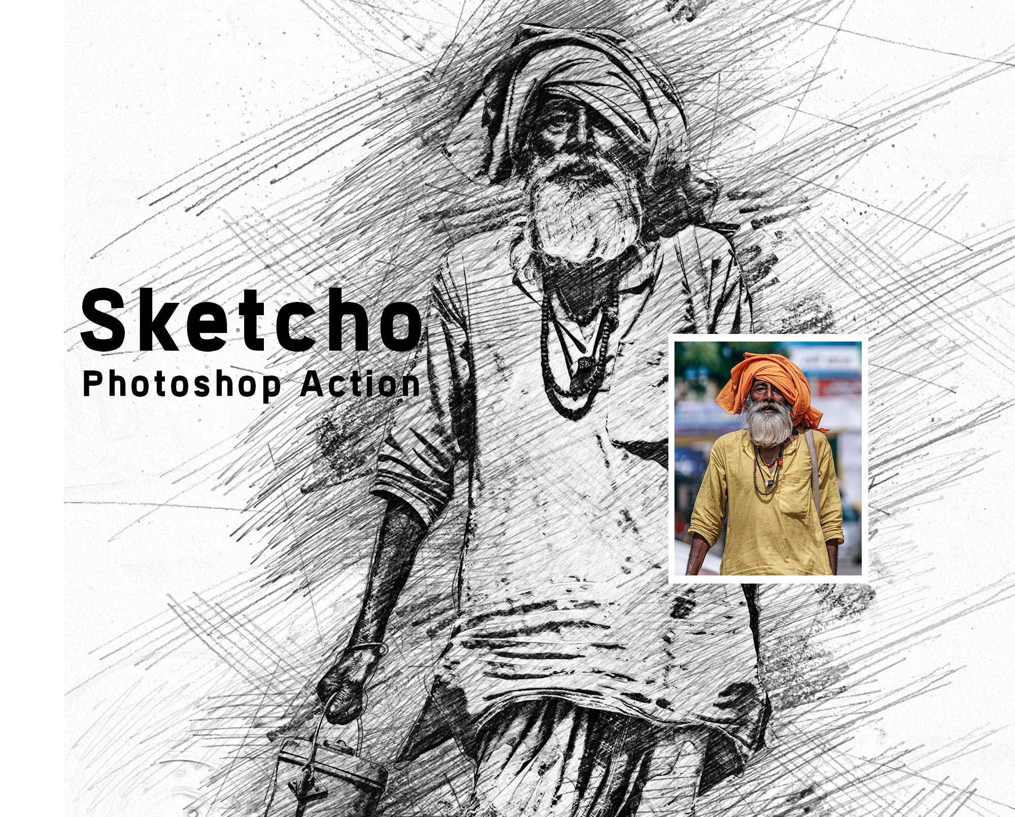 Pencil Sketch Drawing Photo Effect | Creative Market