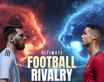 46 Football Rivalry Digital Backdrops Bundle, Soccer Sports Poster Backgrounds, Fire vs Ice Photoshop Backdrop set (Digital Download)
