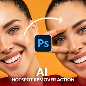 AI Hotspot Remover Photoshop Action - Skin Retouch, Professional Photo Editing, High-Quality Skin Smoothing