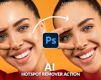 AI Hotspot Remover Photoshop Action - Skin Retouch, Professional Photo Editing, High-Quality Skin Smoothing