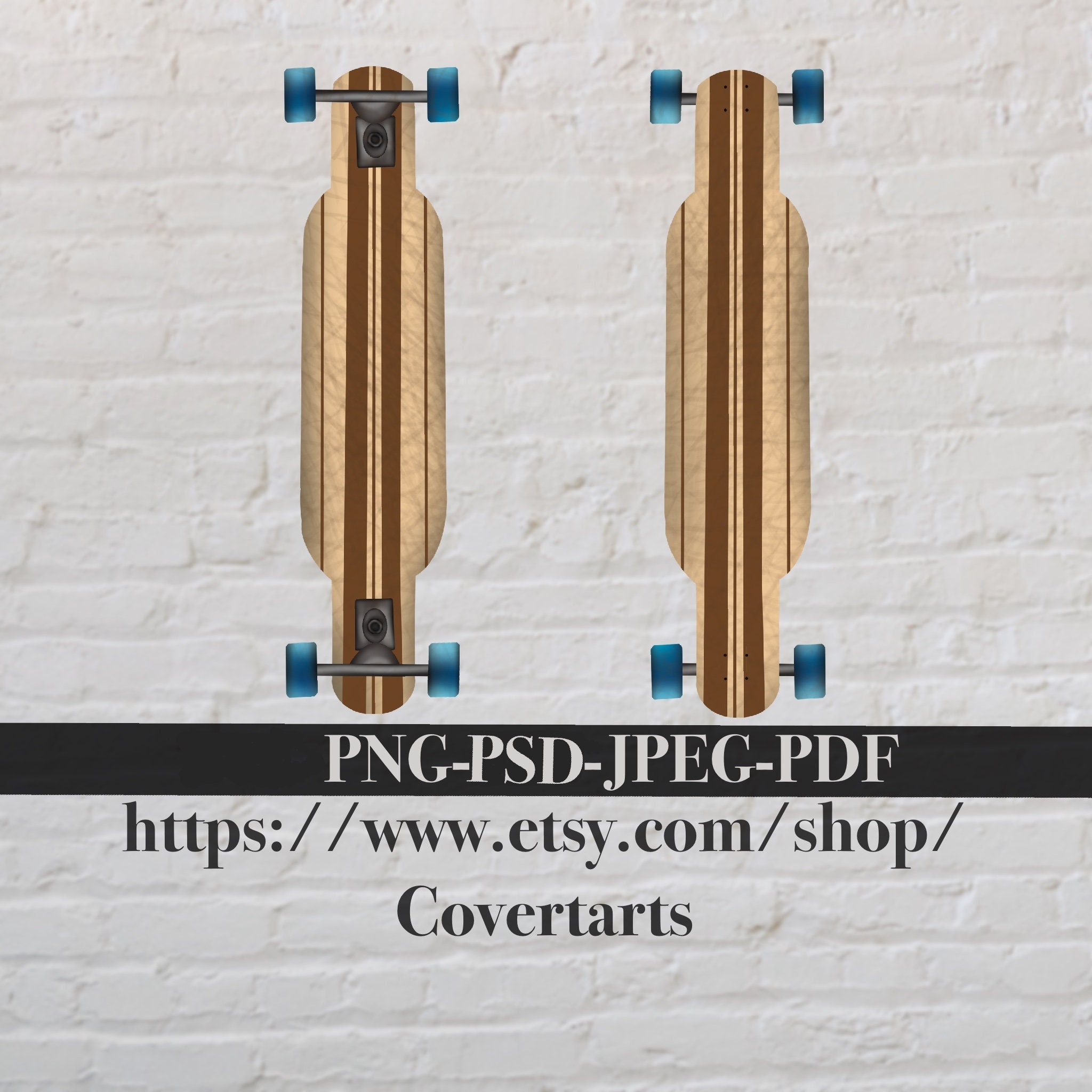 Longboards Png, Skateboards Printable, Skateboard Deck Digital Files ...