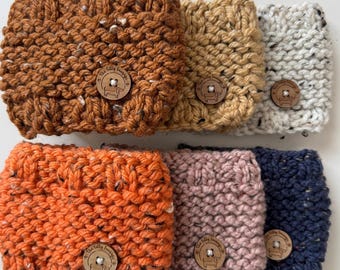 Silly Sausage Knitted Dog Snood Cosy Knits Collection Wool Button Handmade