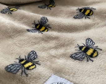 Bee Kind Neutral Bee Silly Sausage Fleece Snuggle Sack Blanket Dogs Cats Pets Beige Natural