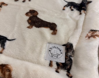 Neutral Dachshunds Sausage Dogs Weiners Daxies Fleece Snuggle Sack Blanket Sleeping Bag
