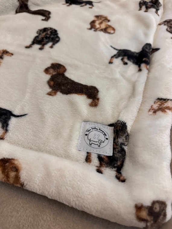 Neutral Dachshunds Sausage Dogs Weiners Daxies Fleece Snuggle Sack Blanket Sleeping Bag