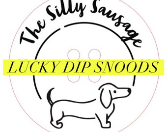 Lucky Dip!!! Bargain Silly Sausage Knitted Dog Snood Wool Button Handmade