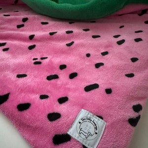 Watermelon Silly Sausage Fleece Snuggle Sack Blanket Dogs Cats Pets Green Pink Black image 2