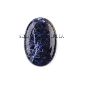 Ovaler Blauer Sodalith Cabochon: kalibrierter Edelstein (20 x 30 mm)