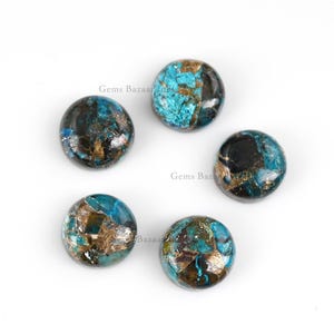 Chrysokoll Kupfer runde Form 5 mm bis 20 mm Cabochon Lose Edelstein, glatt kalibriert, Halbedelstein, für die Herstellung von Anhänger Schmuck 1 Stk Bild 3