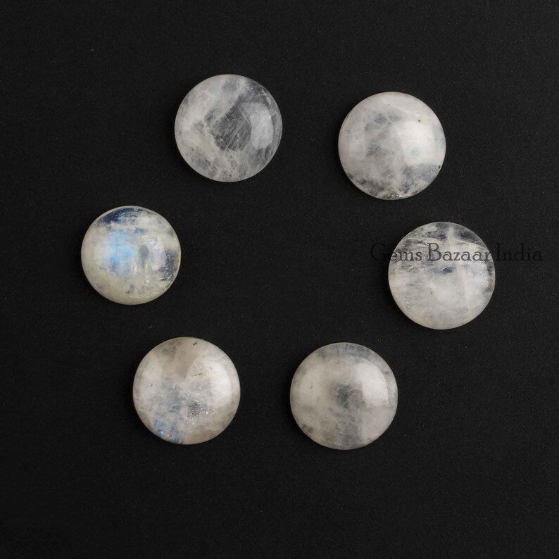 Rainbow Moonstone Rainbow Moonstone Round shape Smooth Cabochons Gemstone Earrings making beads 16mm 5 pcs set,
