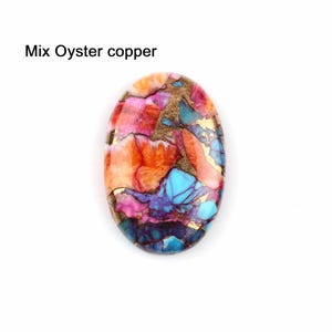 Mix Spiny Oyster Copper Turquoise 5x7mm to 20x30mm Oval Shape Smooth Cabochon Loose Gemstone For Pendant, DIY Jewelry 1 Pc