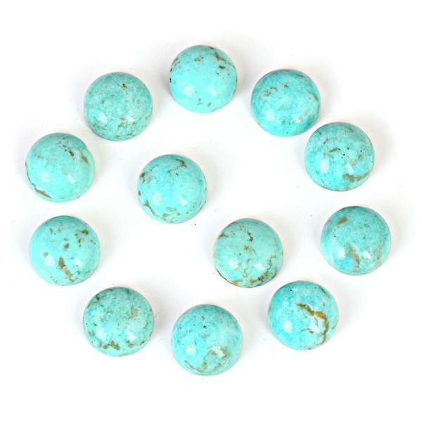 Natural Arizona Turquoise Round Shape 12mm Smooth Briolette Gemstone for Jewelry Making, Loose Beads Calibrated Earring Making Stones 2 Pcs