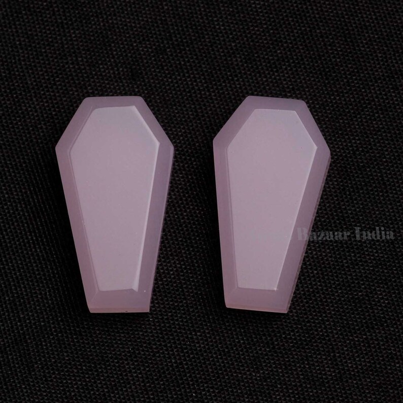 Rose Quartz Coffin Shape Cabochon Gemstone For Jewelry Making Rose Quartz Beads For Pendant Earrings Making 1 pc,