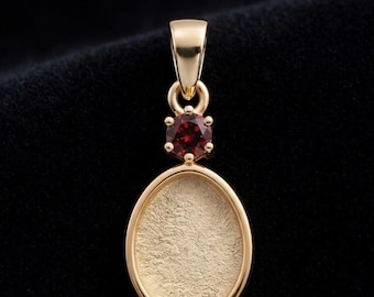 10x14mm Sterling Silver Oval Halo Blank Bezel Pendant Setting, DIY Resin Memorial Jewelry