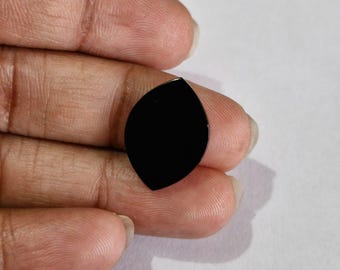 Black Onyx Marquise Gemstone: 10x14mm Smooth Calibrated Stone, Jewelry Making (2 Pc Set)