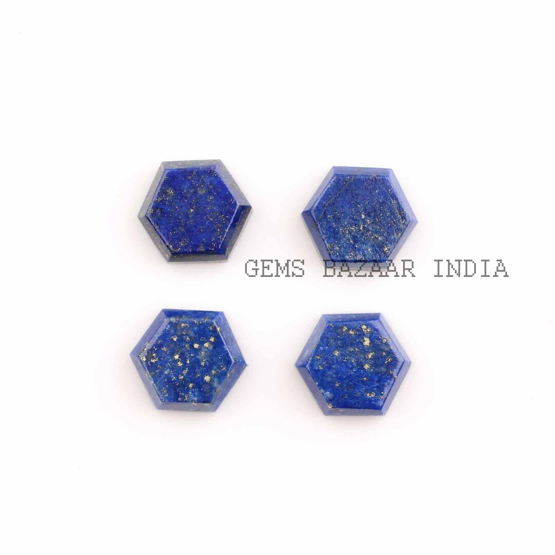 Calibrati Lapislazzuli Esagono Step-Cut Lisci Cabochon Calibrati Pietra preziosa ...