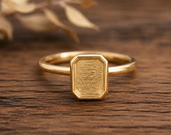 Octagon Blank Bezel Ring Setting, DIY Ring Base, Octagonal Ring Setting, Resin Keepsake Jewelry Making Supply