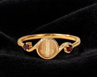 8mm Round Blank Bezel Ring Setting, DIY Resin Ring, Breastmilk Keepsake Ring, Memorial Jewelry, Ashes Ring, Blank Ring Setting, Garnet Ring