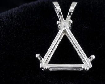 Triangle Blank Bezel Pendant Setting, Sterling Silver Triangle Pendant, DIY Resin Jewelry Making, Memorial Keepsake Jewelry Supply