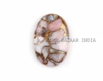 Pink Opal Copper Cabochon: Oval Gemstone Bead (5x7mm to 20x30mm) 1 piece
