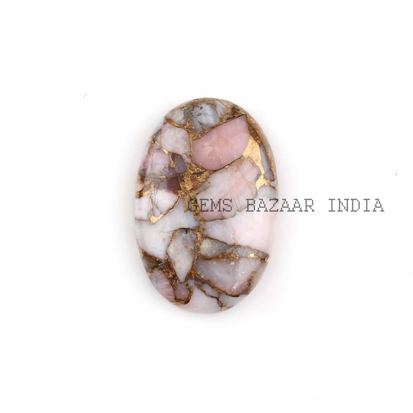 Pink Opal Copper Oval Shape 5x7mm to 20x30mm Smooth Cabochon Gemstone | Calibrated Loose Beads Stone DIY Beads 1 Pc For Bridesmaid Gifted