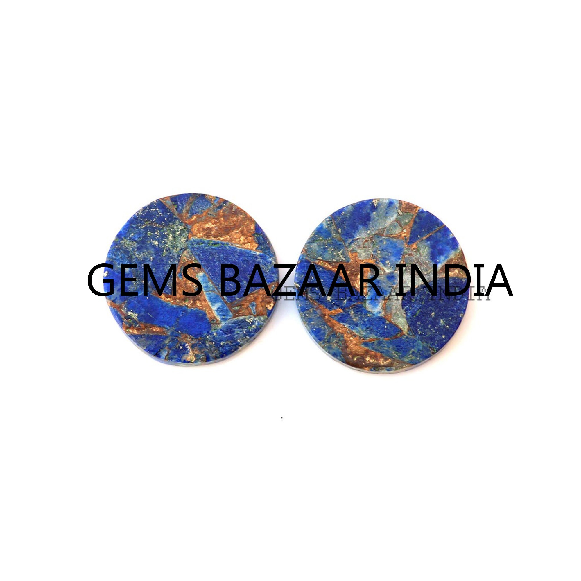 Copper Lapis Lazuli Round Disc Shape Both Side Flat Gemstone - Etsy