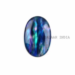 Blå ammolitkvarts cabochon: Oval ädelsten för smycken (5 x 7 mm till 20 x 30 mm)
