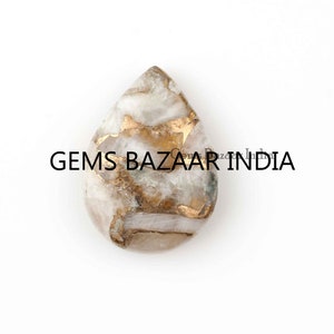 White Calcite Copper 5x7mm to 16x22mm Pear Smooth Briolette, Semi Precious Gemstone For Jewelry Making, Calibrated Stone, Wholesale- 1 Pc