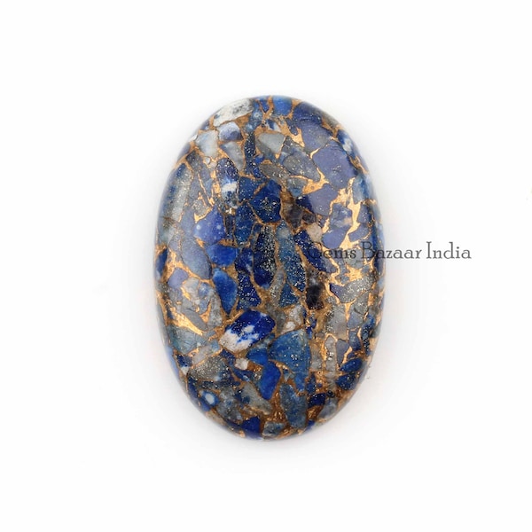 Cabochon de forme ovale en cuivre bleu Lapis Lazuli 5x7mm à 20x30mm | Pierre en vrac calibrée lisse pour bague pendentif bijoux faisant 1 pc