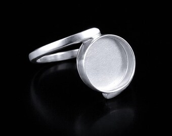 Solid 925 Sterling 5-20mm  Silver Round Bezel Ring Blank, Cabochon Setting Semi Mount Ring good for Gemstones setting all stone Sizes