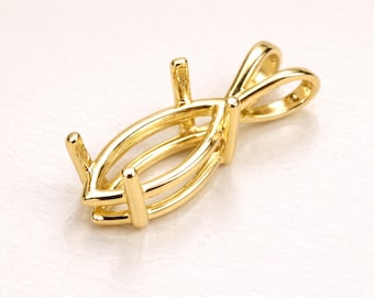 925 sterling silver Marquise 8x4mm to 20x10 mm Blank basket Charm Bezel Setting For Gemstone, keepsake pendant, all Sizes Are available