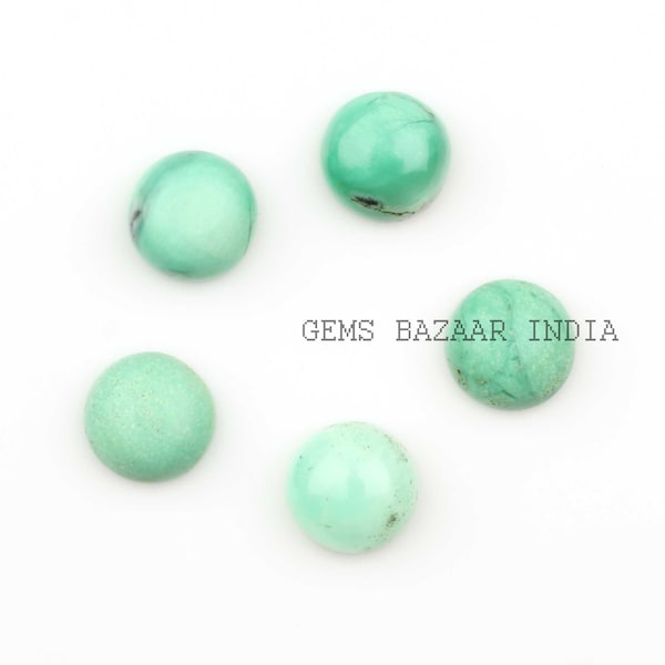 Natural Chrysoprase Round Shape 8mm-16mm Calibrated Smooth Cabochons Gemstone | Loose Beads Stones For Jewelry Earring Pendant 5 Pcs Set