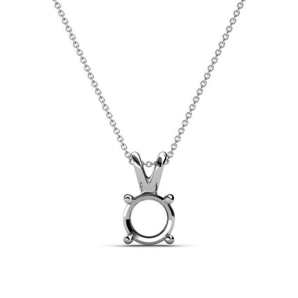 Sterling Silver Bezel Setting: Round Charm Pendant, 5-20mm