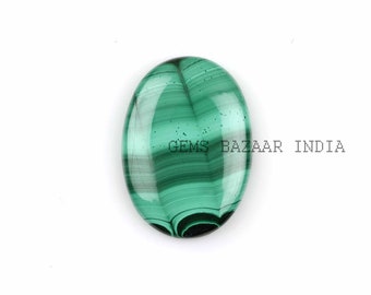 Natural Malachite Oval Cabochon: Calibrated Gemstone for Jewelry Making  1 piece
