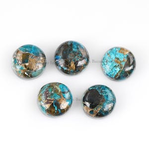 Chrysokoll Kupfer runde Form 5 mm bis 20 mm Cabochon Lose Edelstein, glatt kalibriert, Halbedelstein, für die Herstellung von Anhänger Schmuck 1 Stk Bild 1