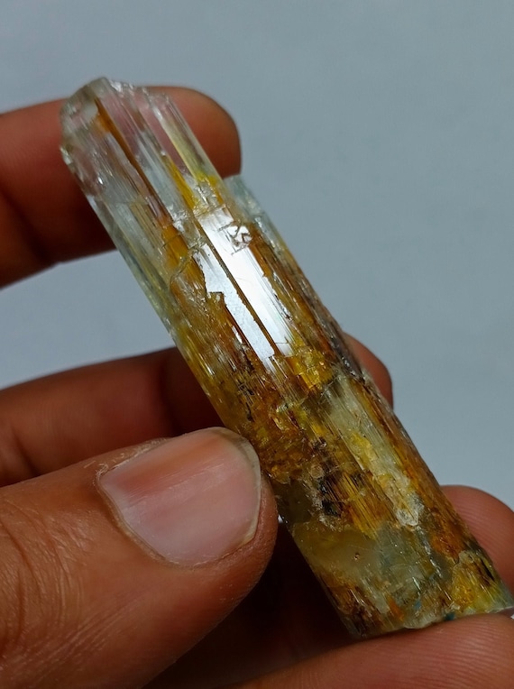 Etched Aquamarine Raw Aquamarine Jewelry Making 33*14*10 mm Ultra Rare 8.90 gm Water Etched Aquamarine Crystal Skardu Natural Crystal