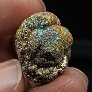 19 GM Unusual Rainbow Pyrite Crystal Cluster, Crystal, Minerals, Crystal, Size 25*20*19 mm Natural Rainbow Multi Shades Pyrite Crystal