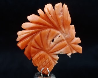 6,2 karaat natuurlijk koraal/bloem/handgesneden, afmetingen 24*22*2 mm, prachtig rood snijwerk/ natuurlijk koraal snijwerk/ koraalbloemen/hanger/