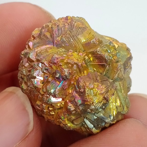 32 Grams Dashing Rainbow Pyrite Crystal Cluster Crystal, Minerals, Crystal, Measuring27*25*23 mm Natural Rainbow Multi Shades Pyrite Crystal