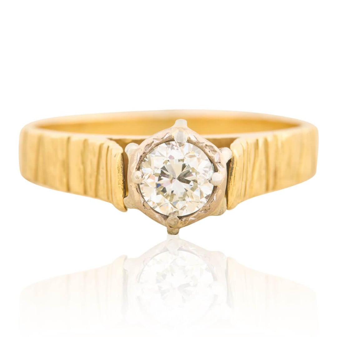 Vintage 18ct Gold Diamond Solitaire Engagement Ring - 0.35 Carat ...