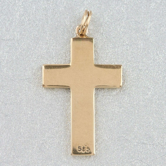 14ct Gold Plain Cross Pendant 14k 