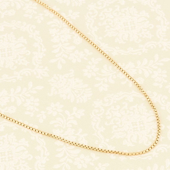 18ct Gold 24 Box Chain Necklace Second Hand 18k Yellow Gold Chain Necklace Cocktail Gold Dress Necklace Anniversary Gift Etsy