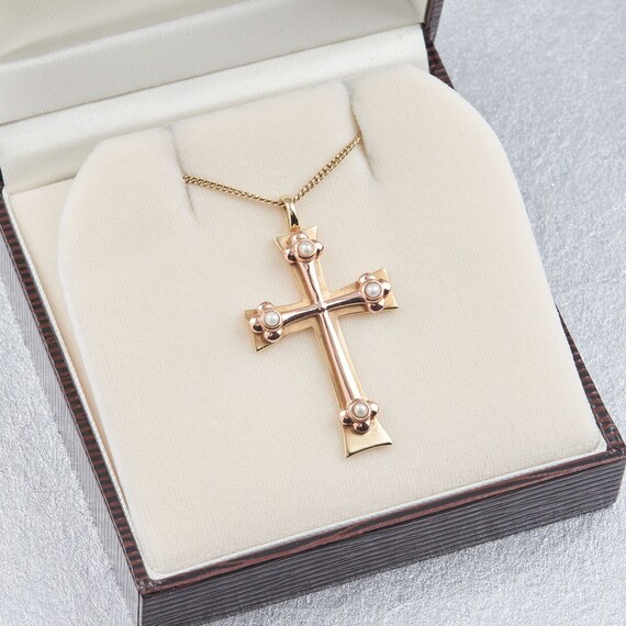Pearl Clogau Celtic Cross Pendant 
