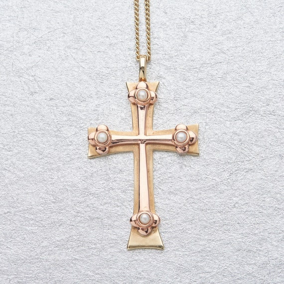 Pearl Clogau Celtic Cross Pendant 