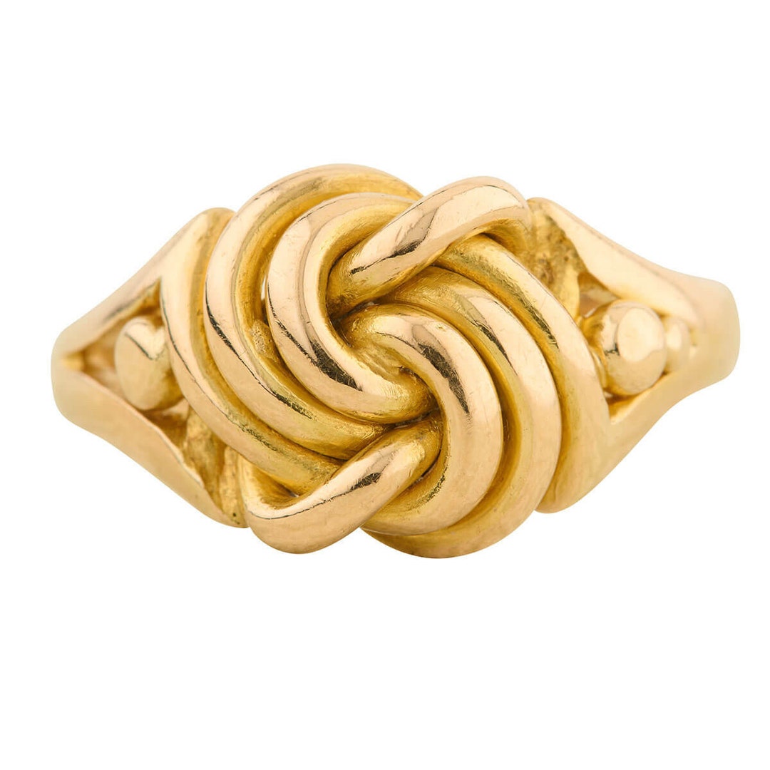 Antique Edwardian 18ct Gold Knot Ring 18k Gold Promise Knot Ring True Loves Knot Ring Eternal