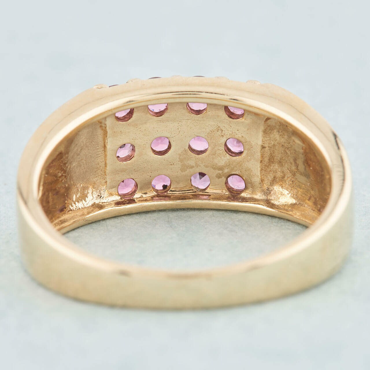 9ct Gold Pink Tourmaline Wide Signet Ring 9k Solid Gold Pink | Etsy