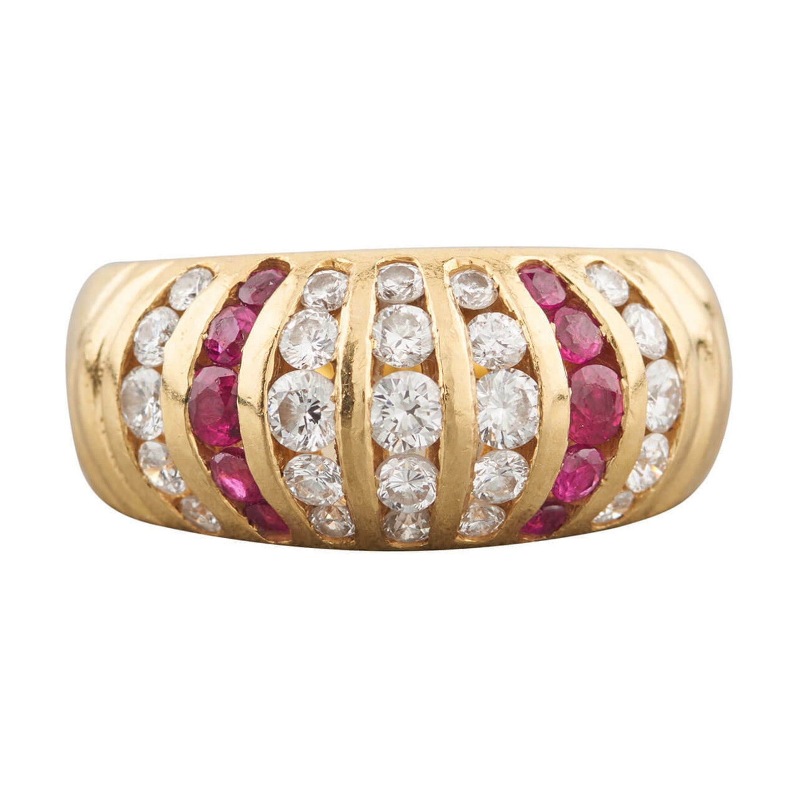 Second Hand 18ct Gold Ruby and Diamond Band Ring Pre Owned | Etsy
