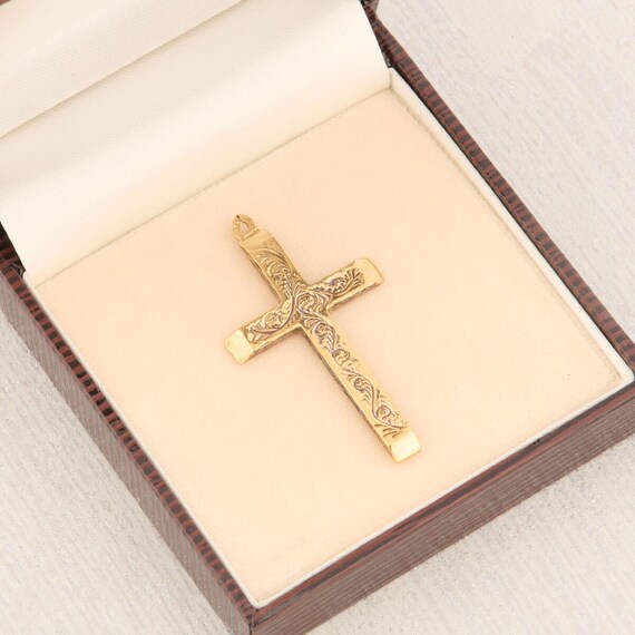 Second Hand 9ct Gold Scrollwork Cross Pendant |  … - image 7