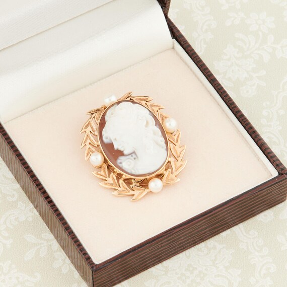 9カラット ゴールド カメオ ペンダント / ブローチ | 中古 9k