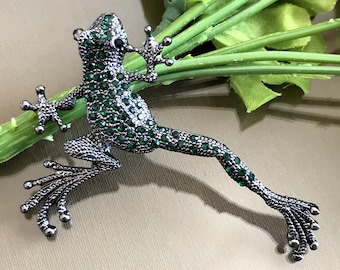 Large Green Frog Brooch or Pendant, Frog Brooch Pin, Large Brooch, Big Green Toad Brooch, Frog Brooch, Frog Jewellery, Frog Gift, Toad Pin